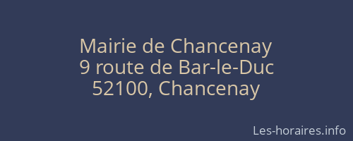 Mairie de Chancenay
