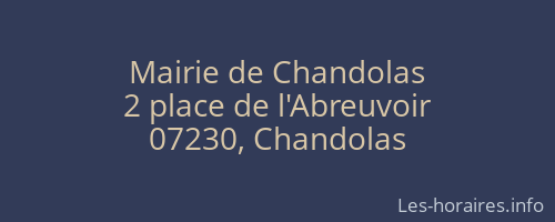 Mairie de Chandolas