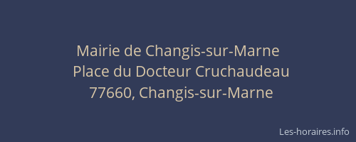 Mairie de Changis-sur-Marne
