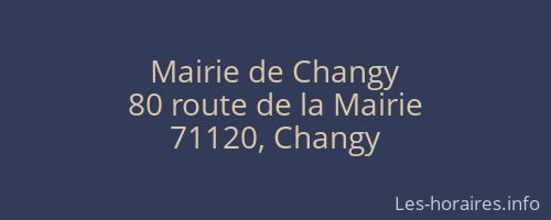 Mairie de Changy
