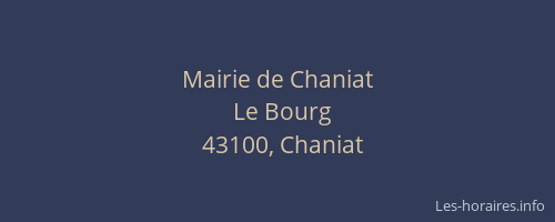 Mairie de Chaniat
