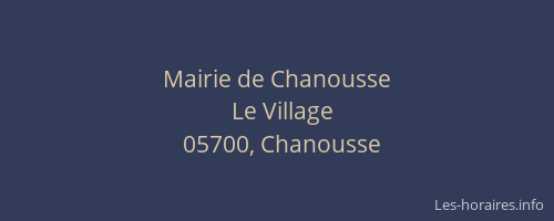 Mairie de Chanousse