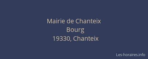 Mairie de Chanteix