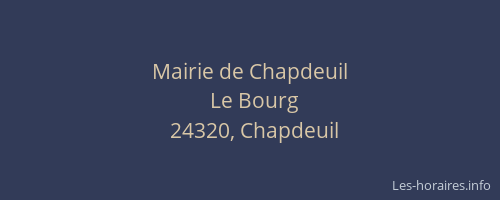 Mairie de Chapdeuil
