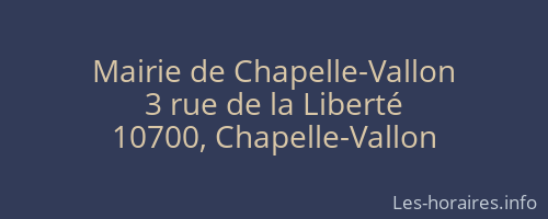 Mairie de Chapelle-Vallon