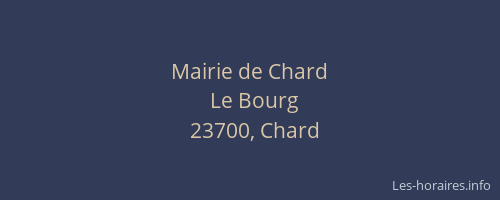 Mairie de Chard