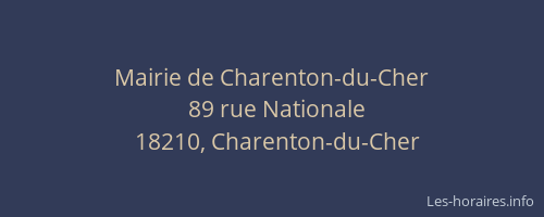 Mairie de Charenton-du-Cher