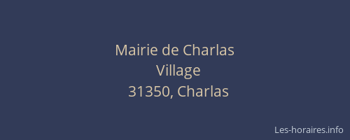 Mairie de Charlas