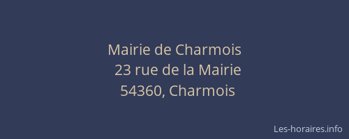 Mairie de Charmois