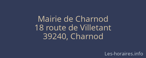 Mairie de Charnod
