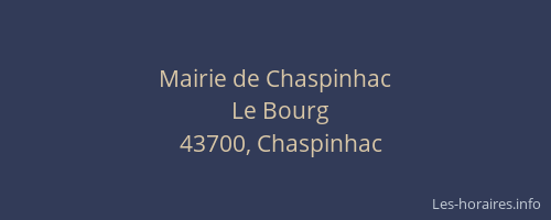 Mairie de Chaspinhac