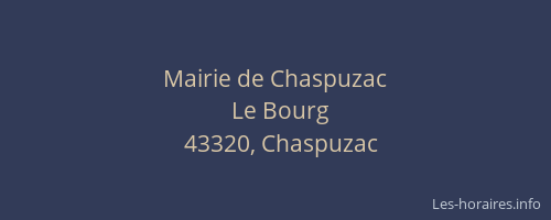 Mairie de Chaspuzac