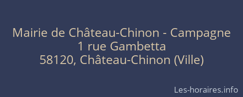 Mairie de Château-Chinon - Campagne
