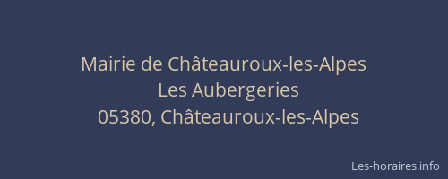 Mairie de Châteauroux-les-Alpes