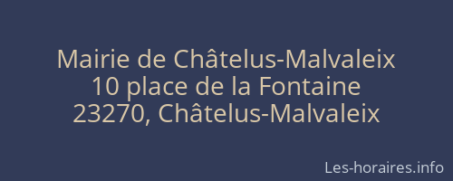 Mairie de Châtelus-Malvaleix