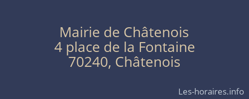 Mairie de Châtenois