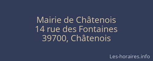 Mairie de Châtenois