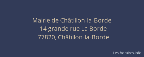 Mairie de Châtillon-la-Borde