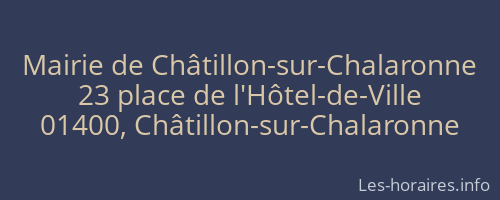 Mairie de Châtillon-sur-Chalaronne