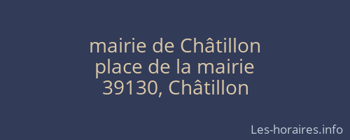 mairie de Châtillon