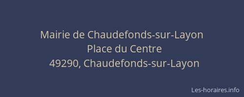 Mairie de Chaudefonds-sur-Layon