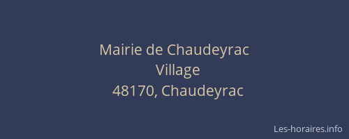 Mairie de Chaudeyrac