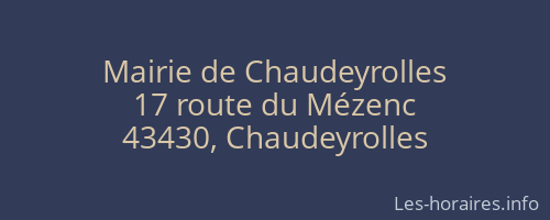 Mairie de Chaudeyrolles