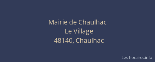 Mairie de Chaulhac