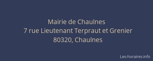 Mairie de Chaulnes