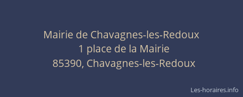 Mairie de Chavagnes-les-Redoux