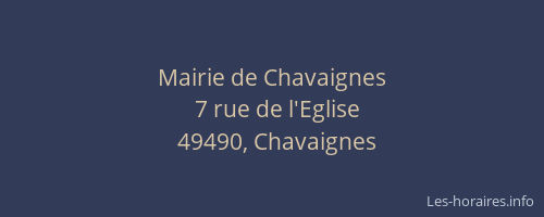 Mairie de Chavaignes