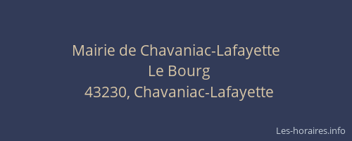 Mairie de Chavaniac-Lafayette
