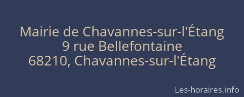 Mairie de Chavannes-sur-l'Étang