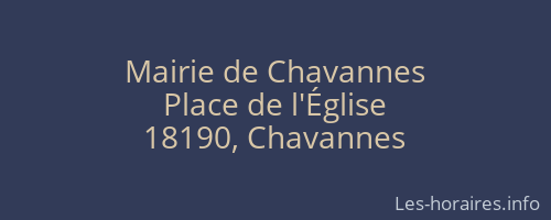 Mairie de Chavannes