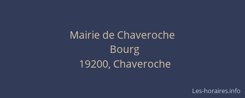 Mairie de Chaveroche