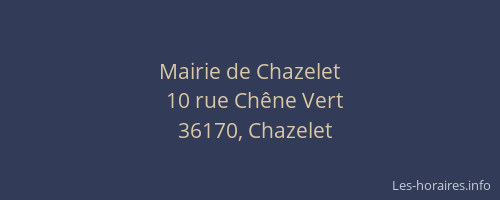 Mairie de Chazelet