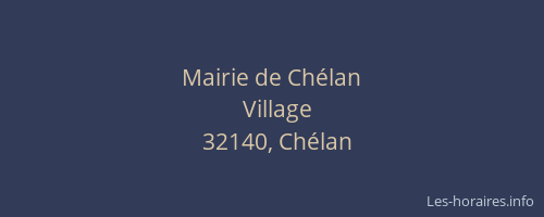 Mairie de Chélan