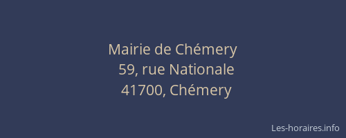 Mairie de Ch&eacute;mery