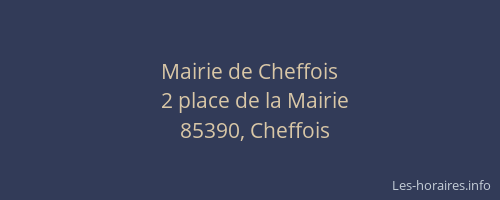 Mairie de Cheffois