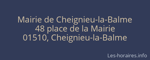 Mairie de Cheignieu-la-Balme