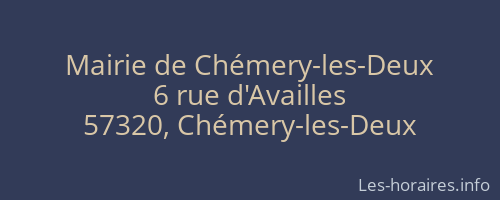 Mairie de Chémery-les-Deux