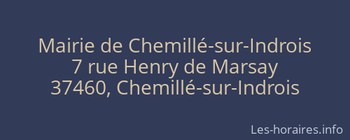 Mairie de Chemillé-sur-Indrois