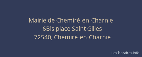 Mairie de Chemir&eacute;-en-Charnie