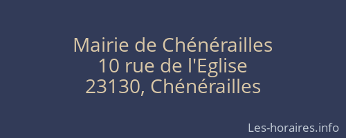 Mairie de Chénérailles