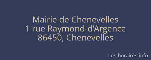 Mairie de Chenevelles