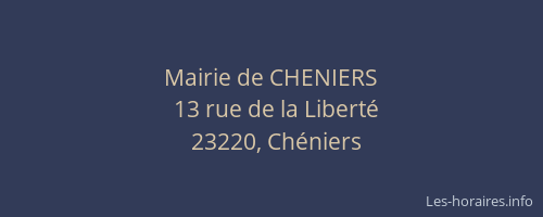 Mairie de CHENIERS