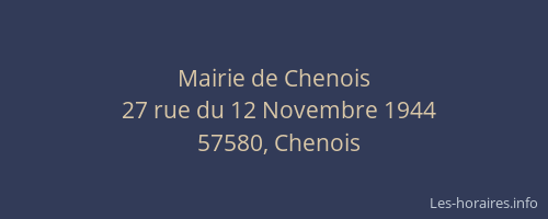 Mairie de Chenois