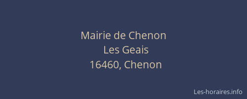 Mairie de Chenon