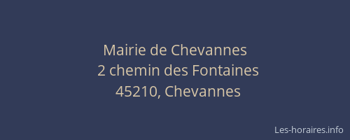 Mairie de Chevannes