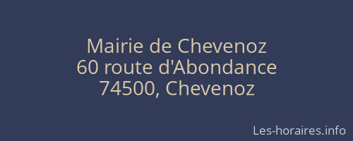 Mairie de Chevenoz